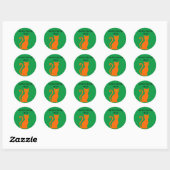 Halloween oranje kat sticker. ronde sticker (Vel)