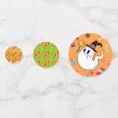 Halloween Oranje kleine spook Kinder Confetti (Achterkanten)
