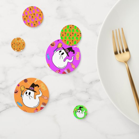 Halloween Oranje kleine spook Kinder Confetti (Groep)