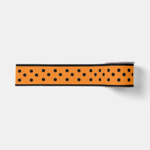 Halloween Oranje Lint met Zwarte Stippen Lint