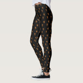 Halloween Oranje mieren op zwart patroon Leggings (Links)