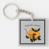  Halloween Oranje Moon Flying Bats Sleutelhanger (voorkant)
