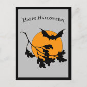  Halloween Oranje Moon Flying Bats Uitnodiging Briefkaart (Voorkant)