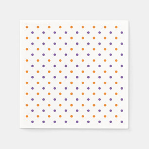 Halloween oranje paars wit polka punts paper servet