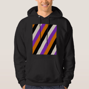 Halloween Oranje Paars Zwart Streep Hoodie