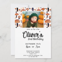 Halloween Oranje Paddestoel Herfst Foto Verjaardag