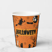 HALLOWEEN (ORANJE) PAPIERCUPS PAPIEREN BEKERS (Achterkant)
