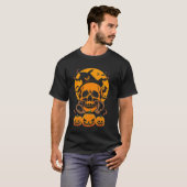 Halloween oranje pompoen en schedel t-shirt (Voorkant volledig)