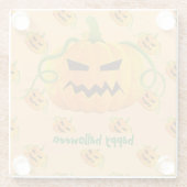 Halloween Oranje pompoen Glazen Onderzetter (Achterkant)