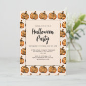 Halloween oranje pompoen kaart (Staand voorkant)