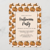 Halloween oranje pompoen kaart (Voorkant / Achterkant)