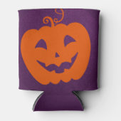 Halloween Oranje pompoen op Paarse achtergrond Blikjeskoeler (Voorkant)