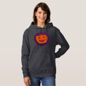 Halloween Oranje pompoen op Paarse achtergrond Hoodie (Voorkant volledig)