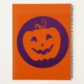 Halloween Oranje pompoen op Paarse achtergrond Planner (Achterkant)