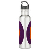 Halloween Oranje pompoen op Paarse achtergrond Waterfles (Achterkant)