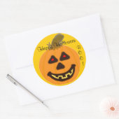 Halloween Oranje pompoen Ronde Sticker (Envelop)