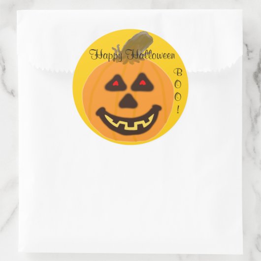 Halloween Oranje pompoen Ronde Sticker (Tas)