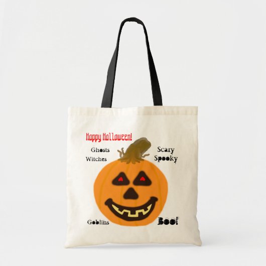 Halloween Oranje pompoen Tote Bag (Voorkant)