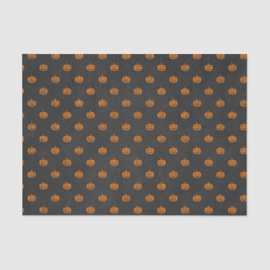 Halloween Oranje Pumpkin Chalkboard Patroon Tissuepapier (Voorkant)