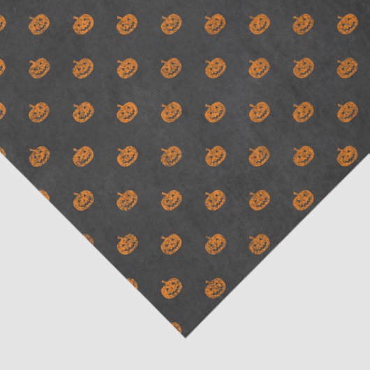 Halloween Oranje Pumpkin Chalkboard Patroon Tissuepapier (Detail)