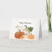 Halloween Oranje Pumpkin Gold Floral Kaart (Voorkant)