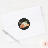 Halloween Oranje Pumpkin Gold Floral Ronde Sticker (Envelop)