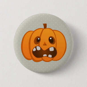 Halloween Oranje Pumpkin Jack-o'-lantern Ronde Button 5,7 Cm