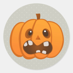 Halloween Oranje Pumpkin Jack-o'-lantern Ronde Sticker