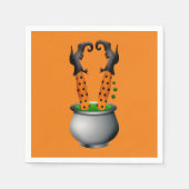 Halloween oranje schattige grappige heks servet (Voorkant)