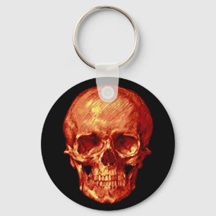 Halloween Oranje schedel Sleutelhanger