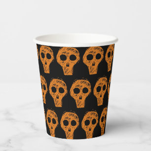 Halloween Oranje schedelpatroon Papieren Bekers