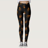 Halloween Oranje skelet Populair legant Leggings (Voorkant)