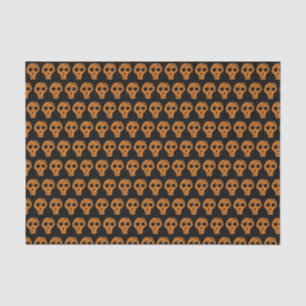 Halloween Oranje Skull Pattern Black Tissuepapier