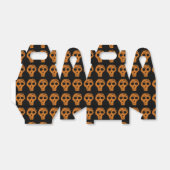 Halloween Oranje Skulls Pattern Black Bedankdoosjes (Uitgevouwen)
