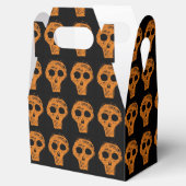 Halloween Oranje Skulls Pattern Black Bedankdoosjes (Geopend)