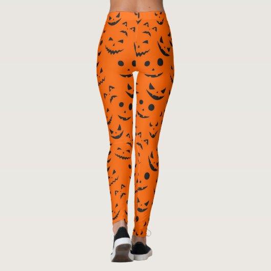 Halloween Oranje Smile Popular Elegant Leggings (Achterkant)