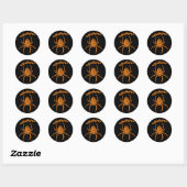 Halloween Oranje Spider Classic Round Sticker (Vel)