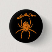 Halloween Oranje Spin Knop Ronde Button 3,2 Cm (Voorkant)