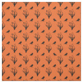 Halloween oranje stof met kraaien en dode bomen (Swatch)