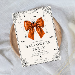 Halloween Oranje Strik Uitnodiging Sjabloon