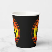 Halloween Oranje Sunset Witch Haunted House Papieren Bekers (Links)