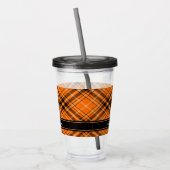 Halloween Oranje Tartan Acryl Drinkbeker (Links)