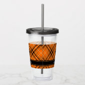 Halloween Oranje Tartan Acryl Drinkbeker (Rechts)