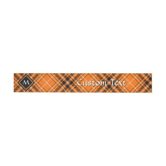 Halloween Oranje Tartan Adreslabel Wikkel (Individueel)
