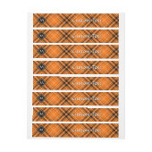 Halloween Oranje Tartan Adreslabel Wikkel (Vel)