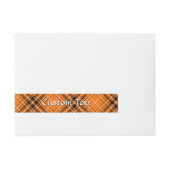 Halloween Oranje Tartan Adreslabel Wikkel (Voorkant)