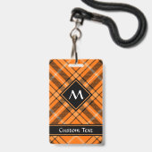 Halloween Oranje Tartan Badge (Voorzijde met lanyard)