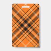 Halloween Oranje Tartan Badge (Achterkant)