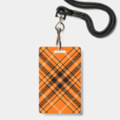 Halloween Oranje Tartan Badge (Achterkant met lanyard)