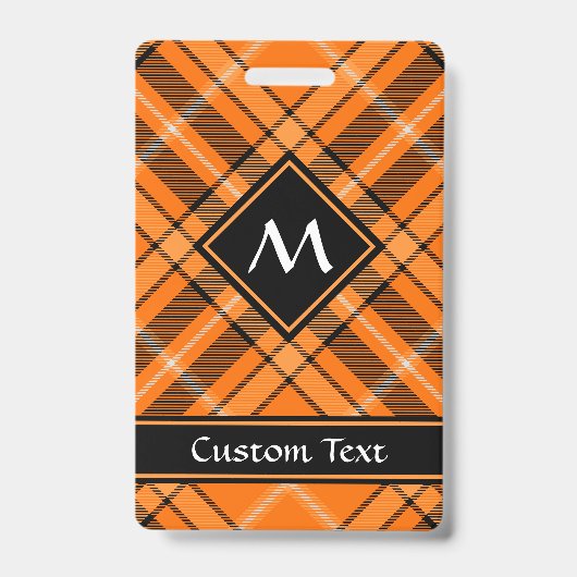 Halloween Oranje Tartan Badge (Voorzijde)